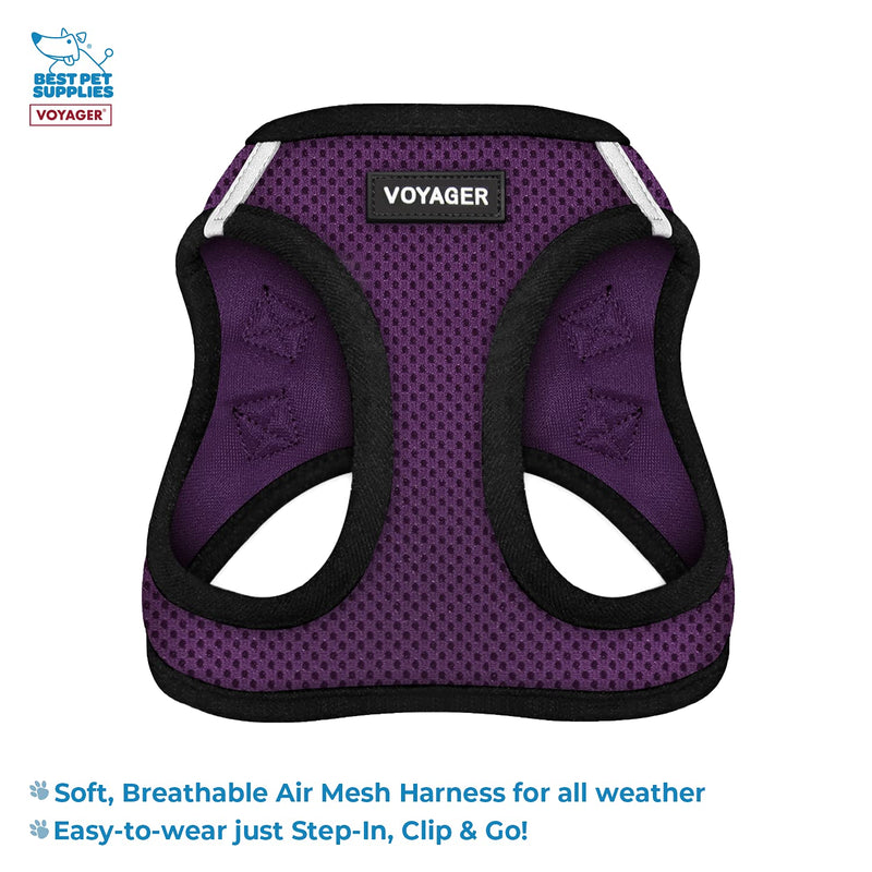 Voyager Step-in Air Dog Harness - All Weather Mesh Step in Vest Harness for Small and Medium Dogs by Best Pet Supplies M (Chest: 16 - 18") Purple Base (Leash Bundle) - PawsPlanet Australia