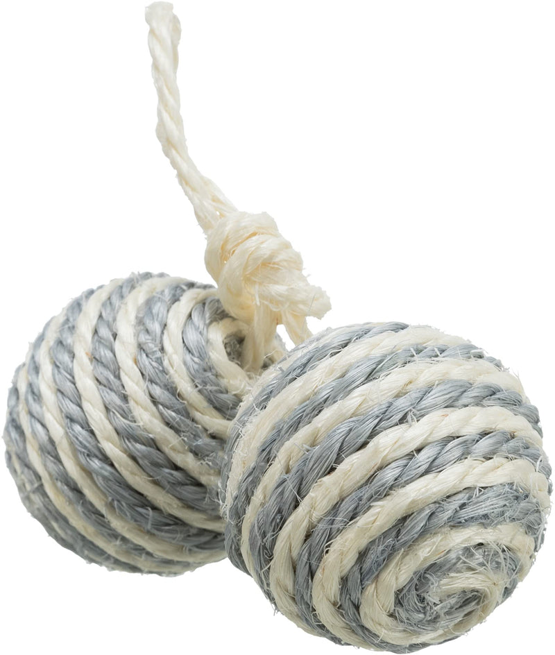 Trixie 2 balls on a rope, sisal - PawsPlanet Australia