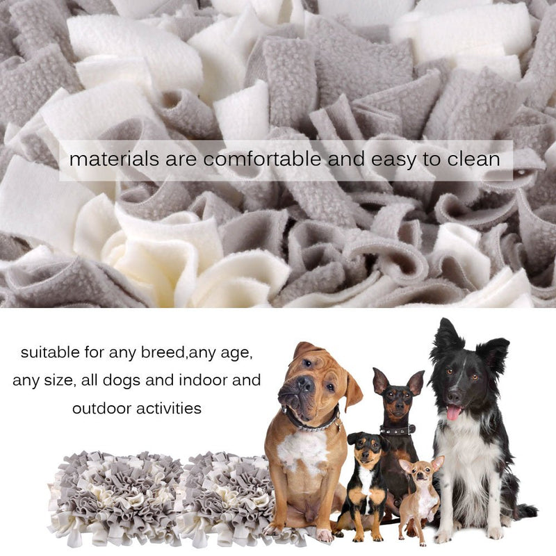 MyfatBOSS Pet Dog Snuffle Mat with Free Laundry Bag, Machine Washable Woven Dog Sniffing Pad, Flower Shape Snuffle Mat for Dogs, for Foraging Skill, Stress Release (30cmx30cm) (Grey&White) Grey&White - PawsPlanet Australia