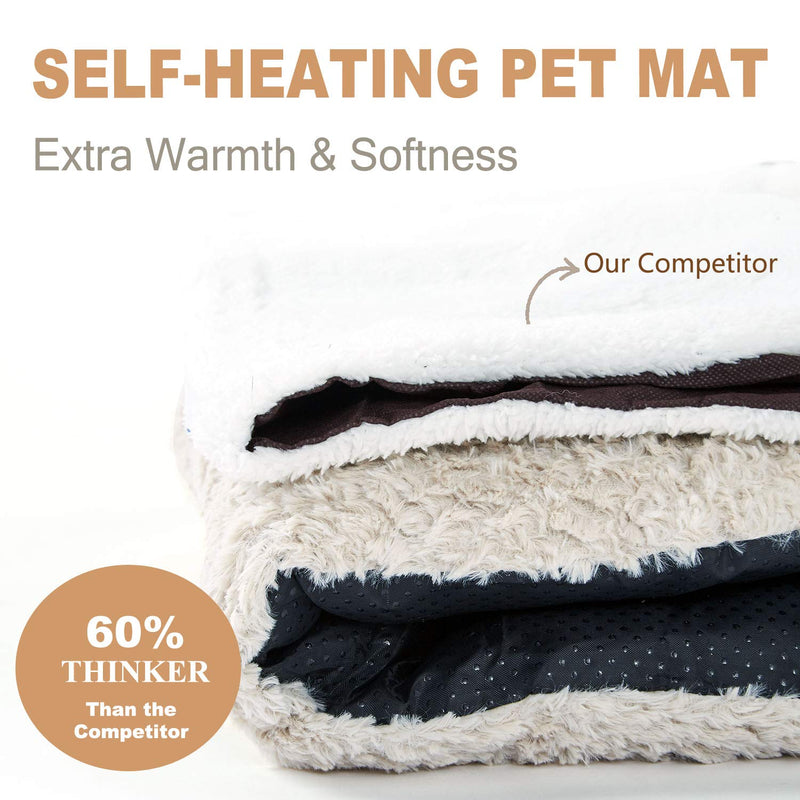 YFPets Self Heating Cat Pad Self Heated Warming Mat Thermal 24x18 Inches Dog Pet Puppy Bed for Outdoor Indoor  Machine Washable Ultra Soft Cozy Non-Slip Bottom white - PawsPlanet Australia