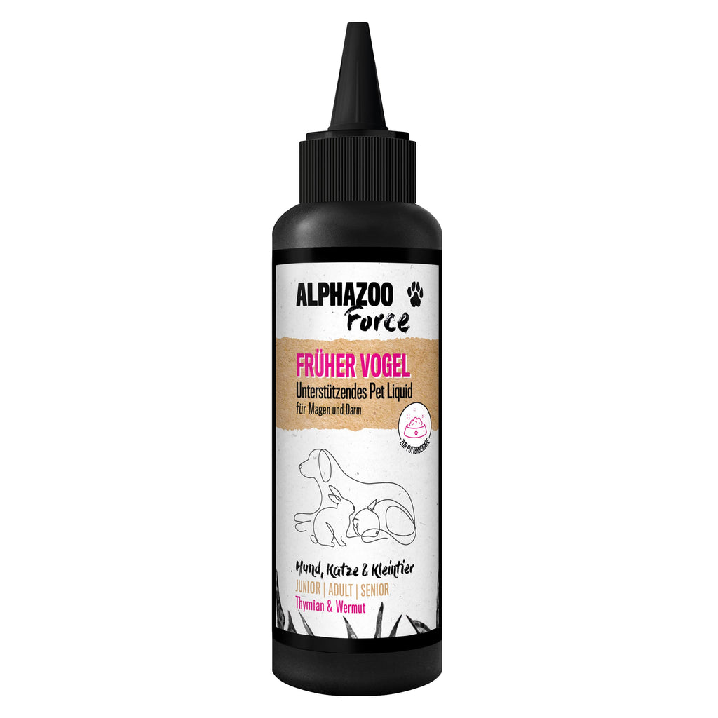 alphazoo anti-worm agent liquid 100 ml for cats, dogs, horses, chickens, birds, poultry, small animals, rabbits, natural worm treatment for deworming, tablet alternative against all worms, vegan - PawsPlanet Australia