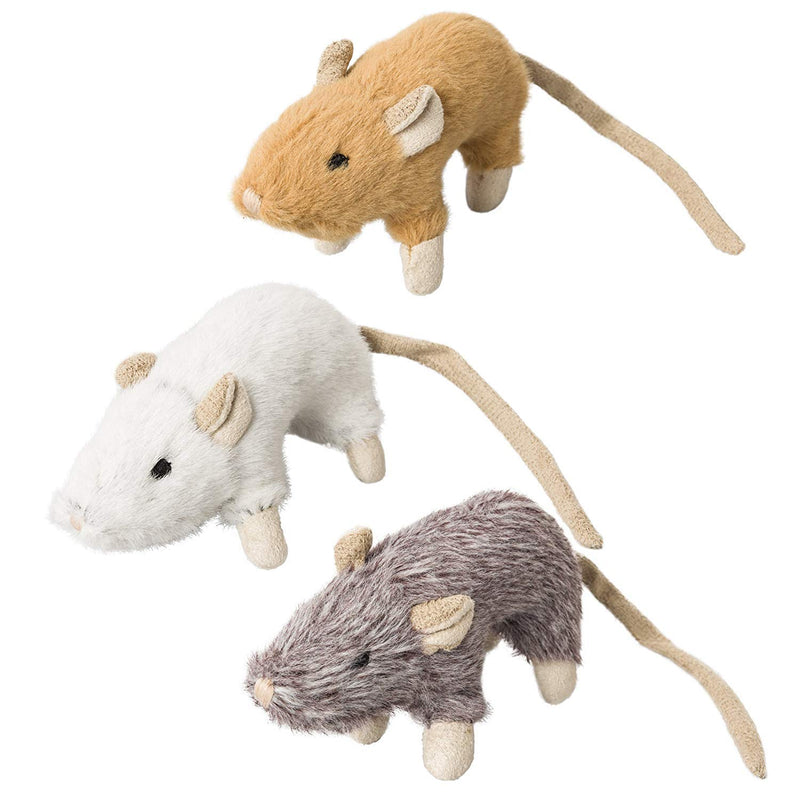 [Australia] - Ethical Pets Catnip Mouse Cat Toy Bundle: House Mouse Helen, Flat Mouse Frankie, Wool Mouse Willie in Assorted Colors 