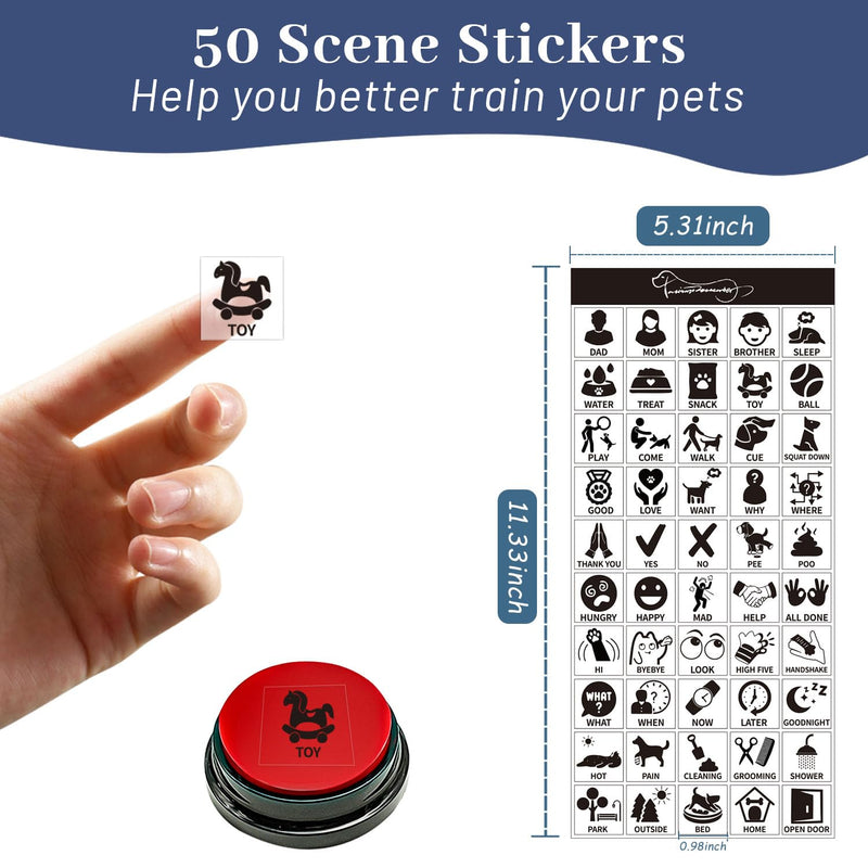 BOSKEY Pet Training Button Stickers, Creative DIY, Dog Emotional Expression Stickers, Thing Associated Stickers, Dog Button Stickers, Let Your pet say What it Wants to do, (Buttons not Included). - PawsPlanet Australia