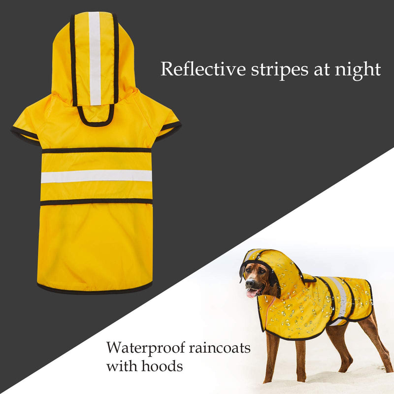 2 Pieces Pet Dog Raincoat Reflective Waterproof Pet Rain Clothes Small Dogs Rainwear Puppy Rain Jacket Pet Rain Poncho for Small Dogs with Harness Hole (M) Medium - PawsPlanet Australia
