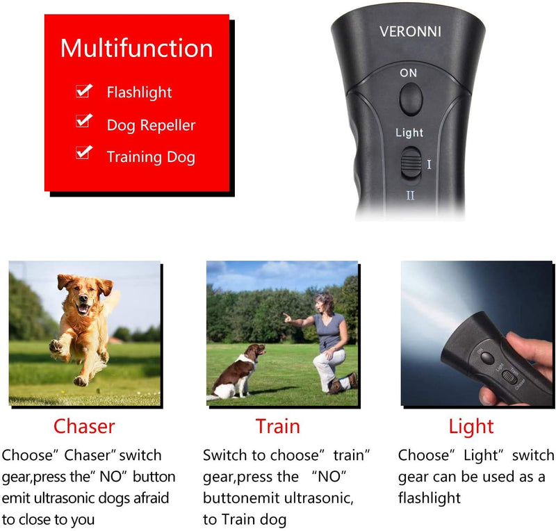LYPER Dog Bark Control Device With Light, Friendly Behavior Training Tool with Extra Whistle, Handheld Ultraso Sound Stop Barking Sonic Bark Deterrents Silencer Bark Stop Pet Gentle Trainer - PawsPlanet Australia
