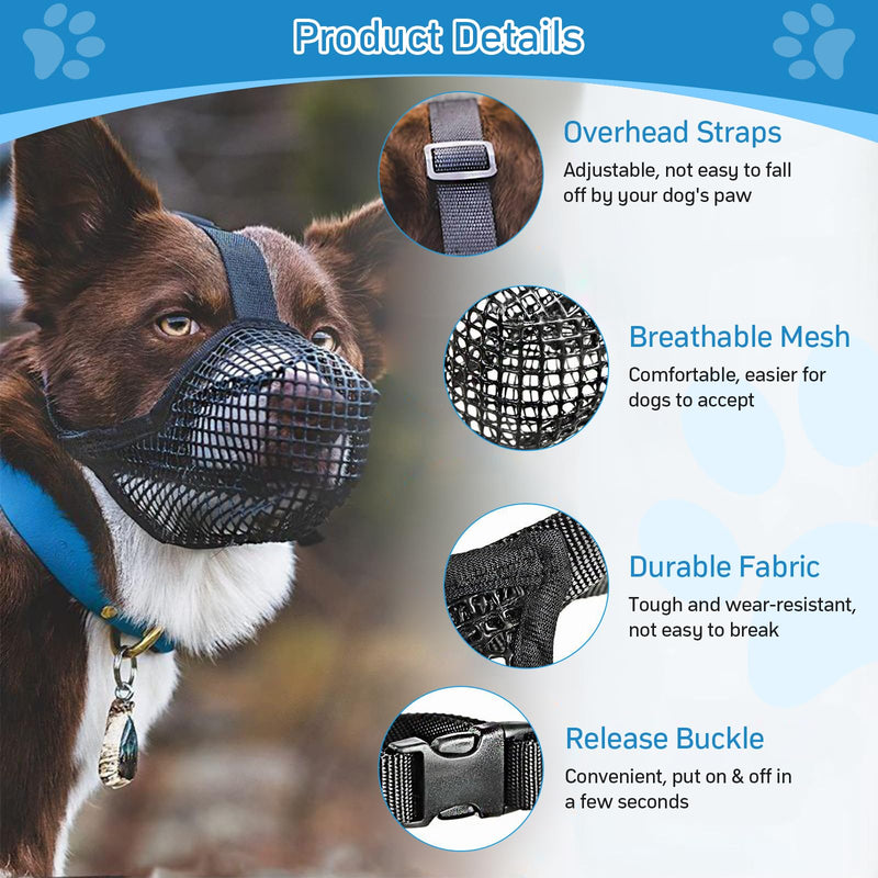 behone muzzle for dogs, dog muzzle, soft and comfortable basket muzzle for dogs, mesh dog muzzle, prevents eating, biting and chewing (L) L - PawsPlanet Australia
