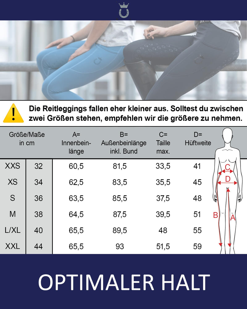 Royal Horsemen riding leggings high waist for women and girls - comfortable breeches with silicone full seat - with mobile phone pocket and belt loops | Gr. XXS-XXL 40 Slim Champions White - PawsPlanet Australia