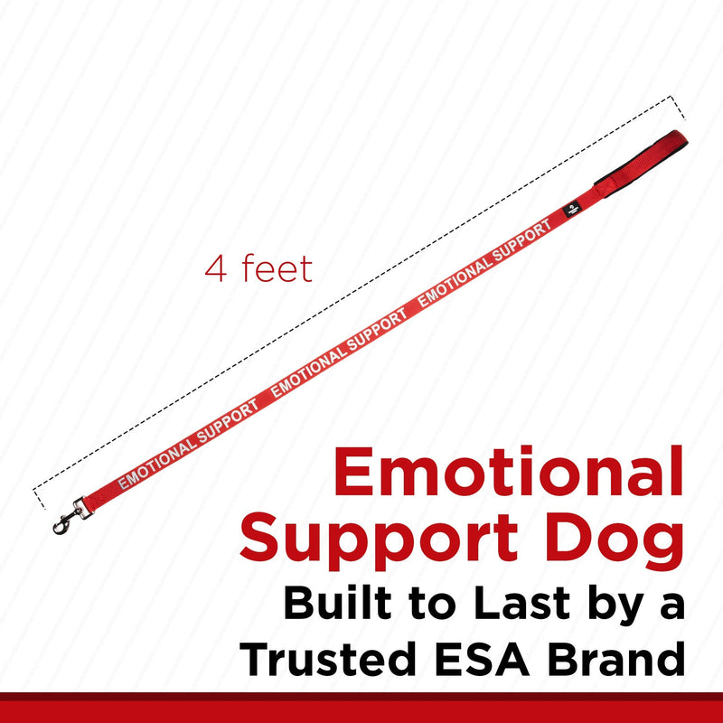 [Australia] - Service Dog Leash Wrap, Emotional Support Dog Leash with Neoprene Handle and Reflective Lettering - Supplies or Accessories for Service Dog Vest, Emotional Support Vest, or ESA Harness Red 