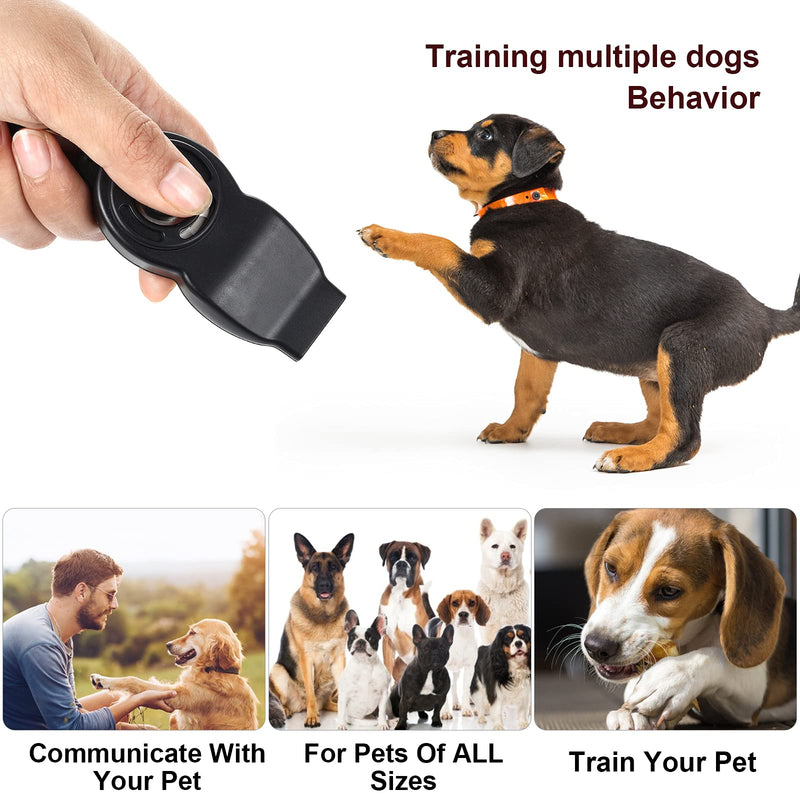 Molain 2 in 1 Dog Training Whistle Clickers, 2 Pack Pet Training Whistle Clickers with Wrist Strap Training Tools For Dog Cats Puppy Birds Horses (black+white) black+white - PawsPlanet Australia