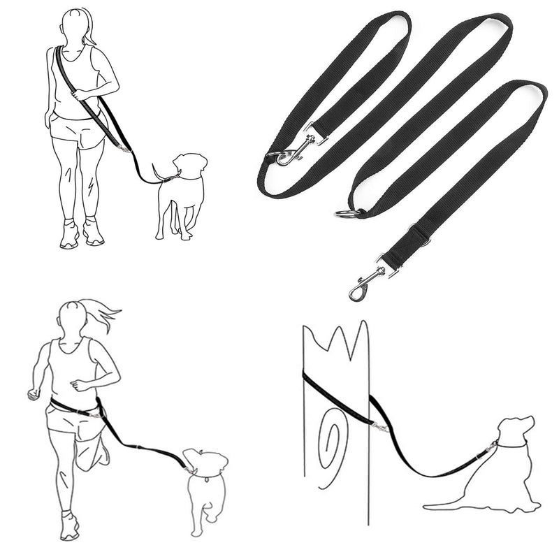 YankMooM Dog Training Lead Leash,6.9FT Double Ended Dog Lead for Training Walking Running Multi-Function Dog Lead Rope(Black) - PawsPlanet Australia