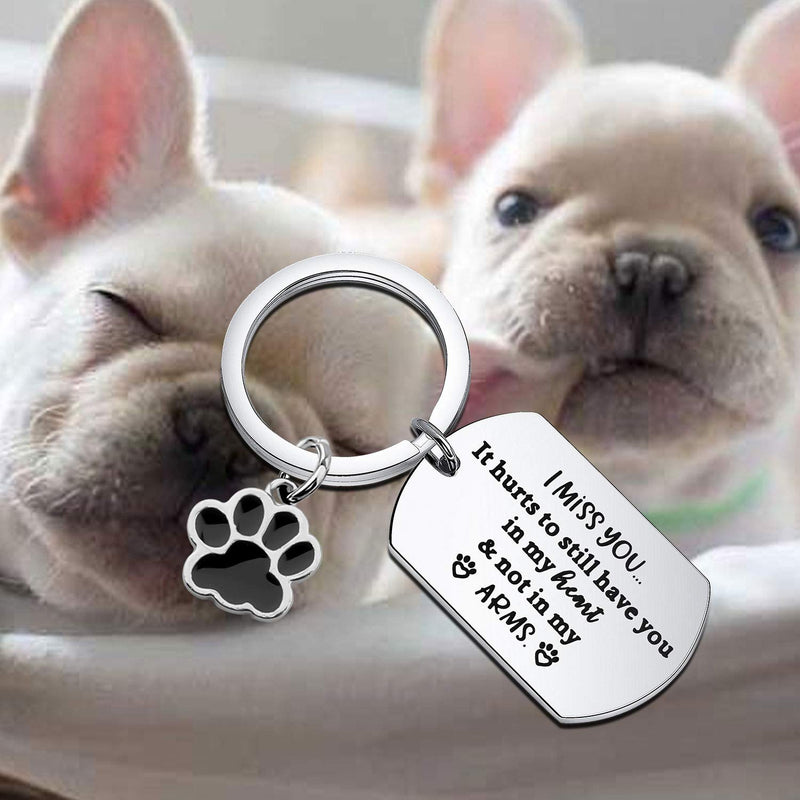 [Australia] - BAUNA Pet Memorial Gift Keychain It Hurts to Still Have You in My Heart Dog Cat Remembrance Jewelry Keyrings for Pet Loss 