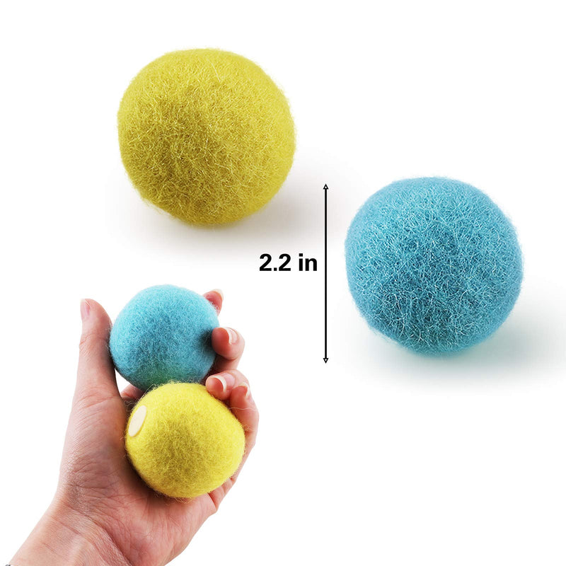 PAKESI Cat Toy Ball, 2PACK, Upgraded Version of Bite Resistant Wool Material, Including Frog, Cricket, Two Kinds of Calls for Cat Wool Ball, Built-in Catnip - PawsPlanet Australia