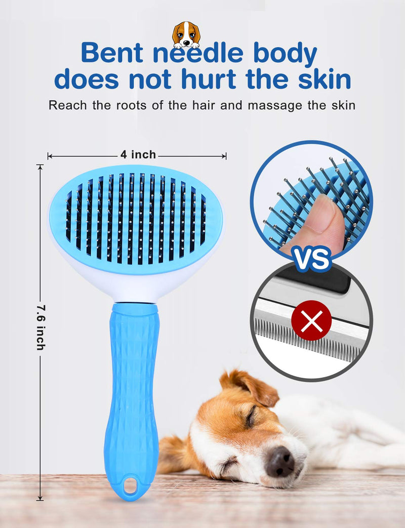 [Australia] - Pet Grooming Glove for Cat Dog, nomoypet Gentle Deshedding Brush Glove with Self Cleaning Slicker Brush, Efficient Pet Hair Remover Massage Mitt with Enhanced Five Finger Design Shedding Grooming Tool 