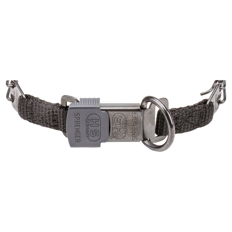 [Australia] - Herm Sprenger Black Stainless Steel Prong Collar with Click-Lock Buckle and Nylon Loop - 2.25 mm x 16 inches 