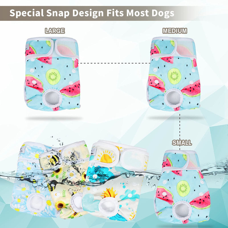 Dog Diapers Female, 3 Pack Reusable Diapers for Dogs Female, Highly Absorbent Dog Period Panties, Leakproof Dog Heat Diapers Female with Strong Velcro & Adjustable Elastic Band Small (Pack of 3) blue - PawsPlanet Australia