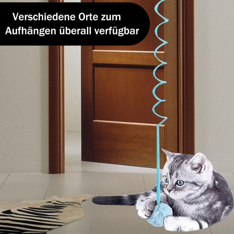 Pack of 4 cat toys for self-employment, cat toy door frame, interactive cat toy with spring, cat toy door hanging, bouncing retractable for cat exercise and against boredom - PawsPlanet Australia