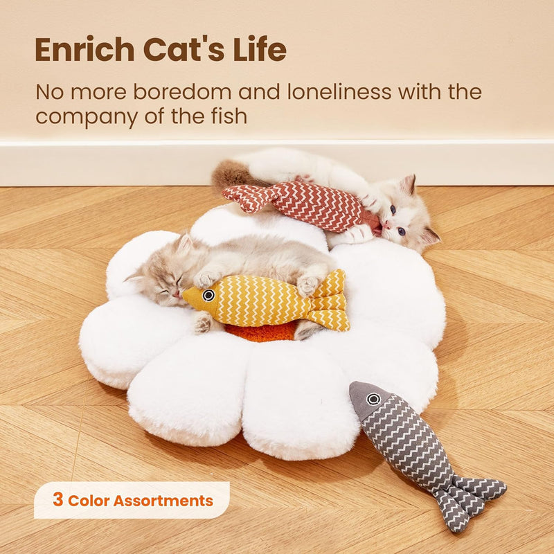 MarverFace Catnip Toys Pack of 6, 21CM Catnip Toys Fish Shape, 3 Matatabi Catnip Sticks, Cat Toys for Cats Playing and Chewing - PawsPlanet Australia