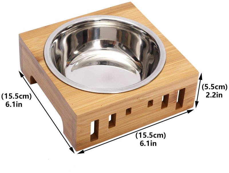 Elevated cat bowls, cat food bowls, elevated food or water bowls, cat dishes, for cats, dogs, kitten and puppy - One Steel One Bowl - PawsPlanet Australia