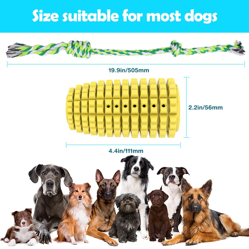 [Australia] - TOPTEAM Dog Chew Toys for Aggressive Chewers Toothbrush Teeth Cleaning Dog Chew Toys Interactive Pet Corn Toys with Rope Clean Teeth Bad Breath Durable Chewing for Puppy, Small & Medium Dogs 