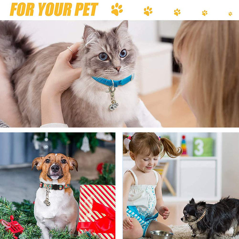 YUIP 12 Pieces Pet Bells for Collars Loud Dog Bells Key Rings Dog Bell Collar Charm Dog Triple Bell Pendant for Dog Cat Necklace Collar Decoration and Training (Silver) - PawsPlanet Australia