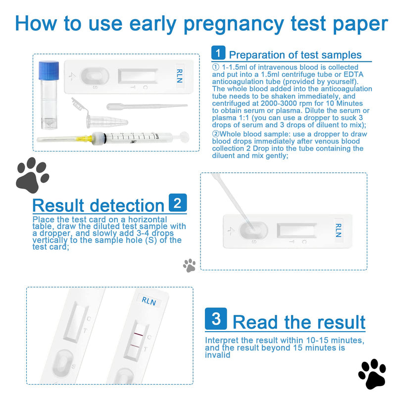 HHUK Pet Dog Pregnancy Test Paper,Canine RLN Early Pregnancy Test Kit, Simple Operation for Early Pregnancy Detection Yourself at Home,One-time Use Pet Pregnancy Test Complete Tool Kit (3PCS) - PawsPlanet Australia