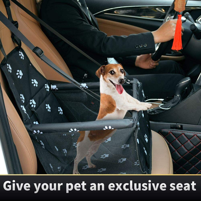 [Australia] - SWIHELP Pet Car Booster Seat Travel Carrier Cage, Oxford Breathable Folding Soft Washable Travel Bags for Dogs Cats or Other Small Pet [ Paw pattern ] 