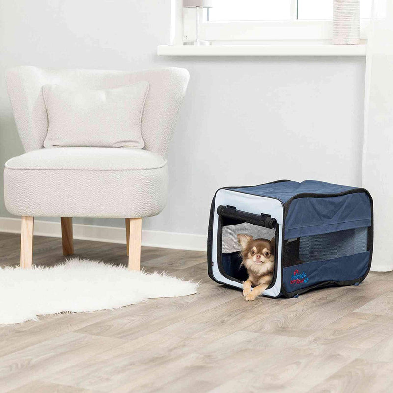 TRIXIE 39691 "Twister" Pet Carrier Collapsible Grey S 50 cm blue XS - PawsPlanet Australia