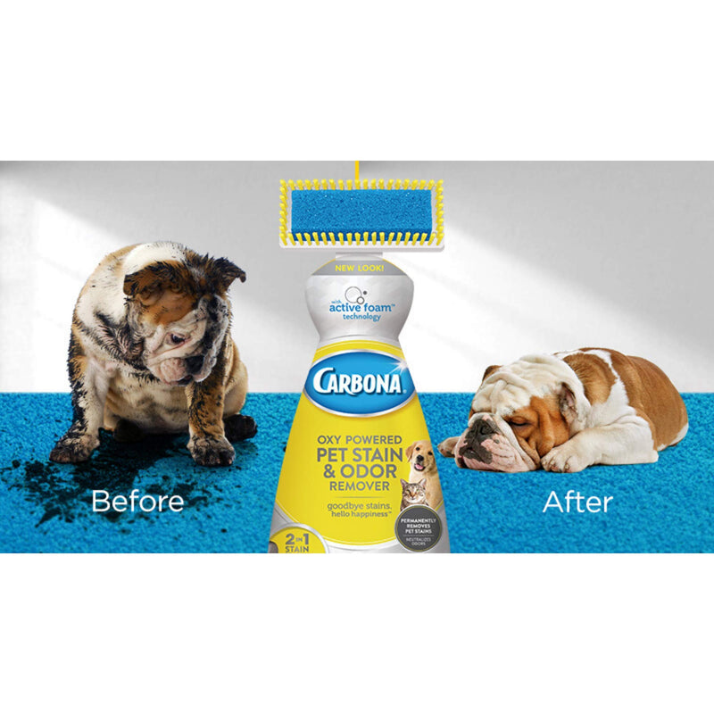 [Australia] - Carbona 2-in-1 Oxy-Powered Pet Stain & Odor Remover w/Active Foam Technology | 27.5 Fl Oz, 2 Pack 