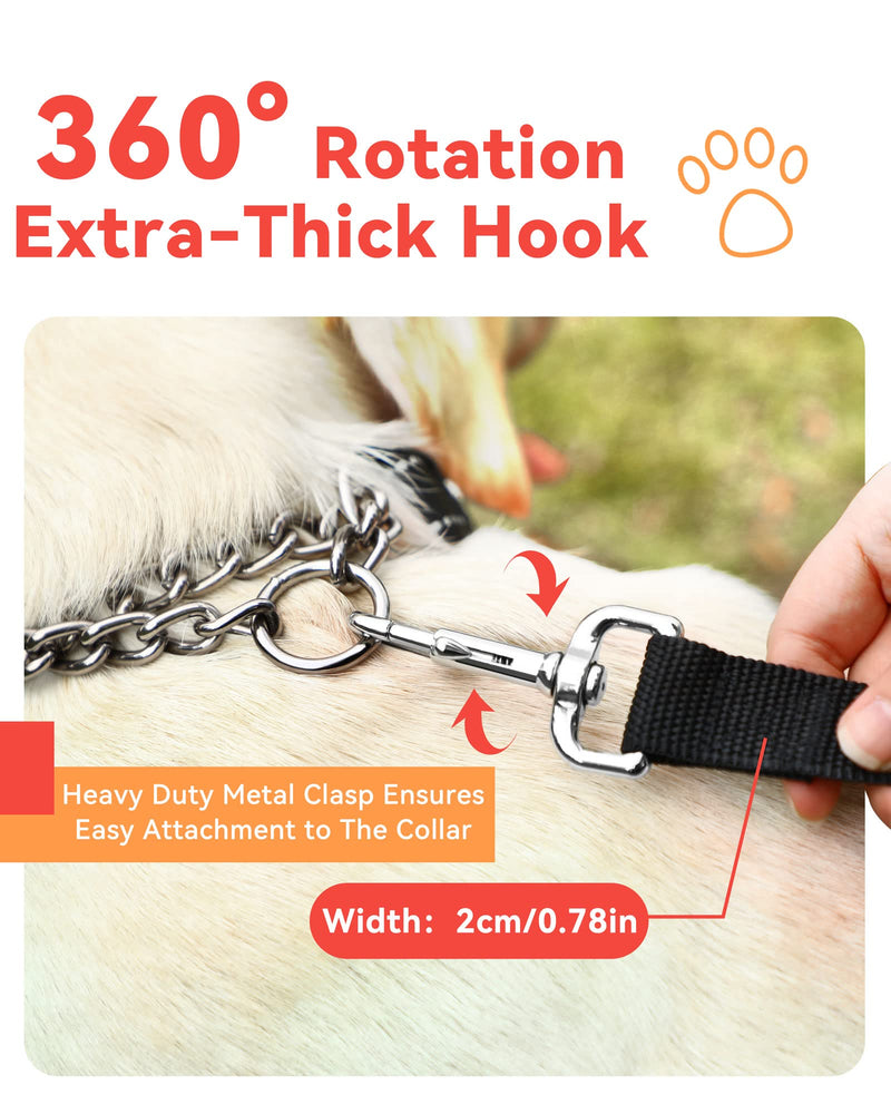 Towing leash for dogs, 6m/10m/15m towing leash with padded handle, nylon dog leash with magic paste - easy to collect, robust training leash for large to small dogs 15m black - PawsPlanet Australia