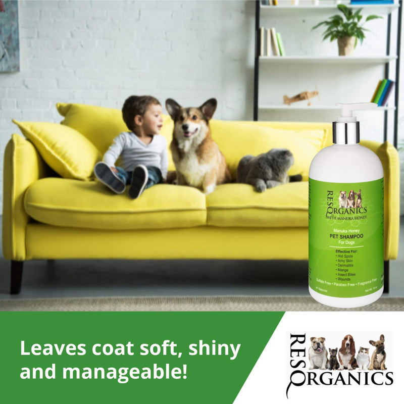 [Australia] - Dog Shampoo for Allergies and Itching - Hypoallergenic Manuka Honey Healing Pet Shampoo for Dogs with Sensitive, Dry Itchy Skin, Shedding Issues, and Mange. Natural and Organic! 