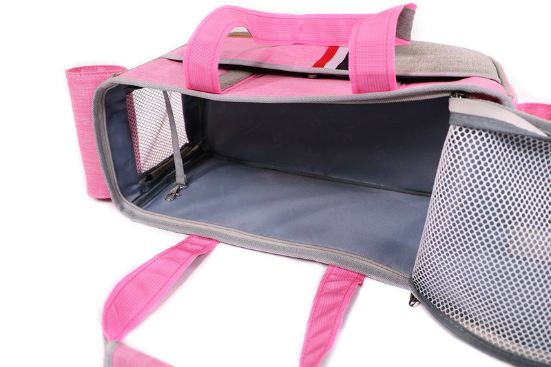 [Australia] - JPTACTICAL Pet Carrier Bag for Dogs or Cats | Pets Carriers with Locking Safety Zippers |Airline Approved Travel Pet Carriers | Perfect for Dogs, Cats, Small Pets Pink 