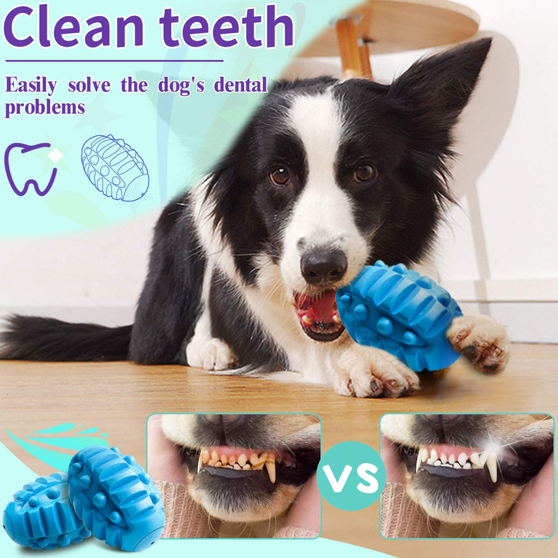 Rmolitty Squeaky Dog Toy for Aggressive Chewers, Indestructible Dog Chew Toy for Aggressive Chewers Tough Durable Dog Chew Toys for Large Medium Breed Dog with Non-Toxic Natural Rubber (Blue 1) Blue 1 - PawsPlanet Australia