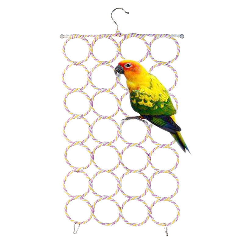 Parrot Swing Hanging Toy Bird Rope Climbing Net for Parakeet,Cockatiel,Cockatoo,Conure,African Grey,Macaw(2 Pack) STYLE-1 - PawsPlanet Australia