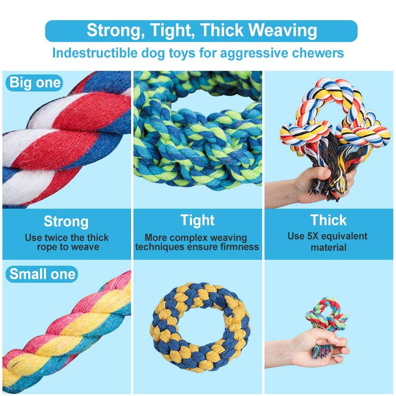 [Australia] - DELOMO Dog Rope Toy, 3 Pack Dog Chew Toys, Dog Toys Set with 100% Natural Cotton, Dog Toys for Large Dogs 