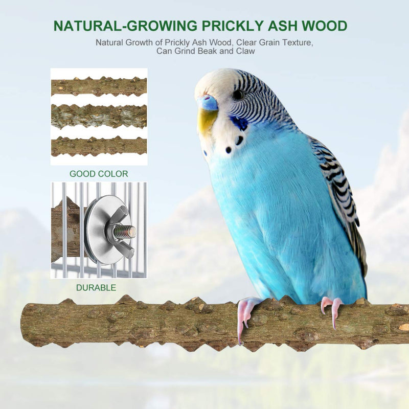 [Australia] - POPETPOP 4PCS Bird Perch Nature Wood Rough-surfaced Birdcage Stands for Lovebird Parrot Parakeets Cockatiels 