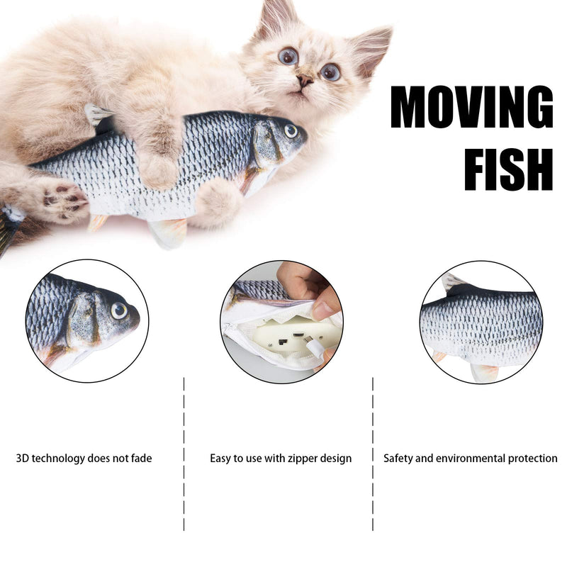 Hywean 2 Pack Catnip Fish Toys for Cats, Realistic Plush Funny Fish Toys Chew Simulation Interactive Toys for Indoor Cats Pets Kitten, Perfect for Biting, Chew and Kicking 1 Black/Red - PawsPlanet Australia