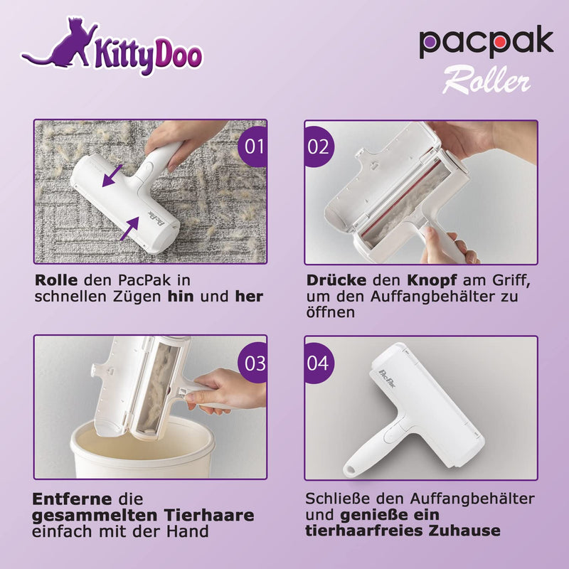 KittyDoo PAC PAK Pet Hair Remover - Original - Paku Paku Lint Roller for Dog Hair, Pet Hair, Animal Hair, Cat Hair - Lint Roller for Sofa, Carpet, Bed - Reusable Lint Brush - PawsPlanet Australia