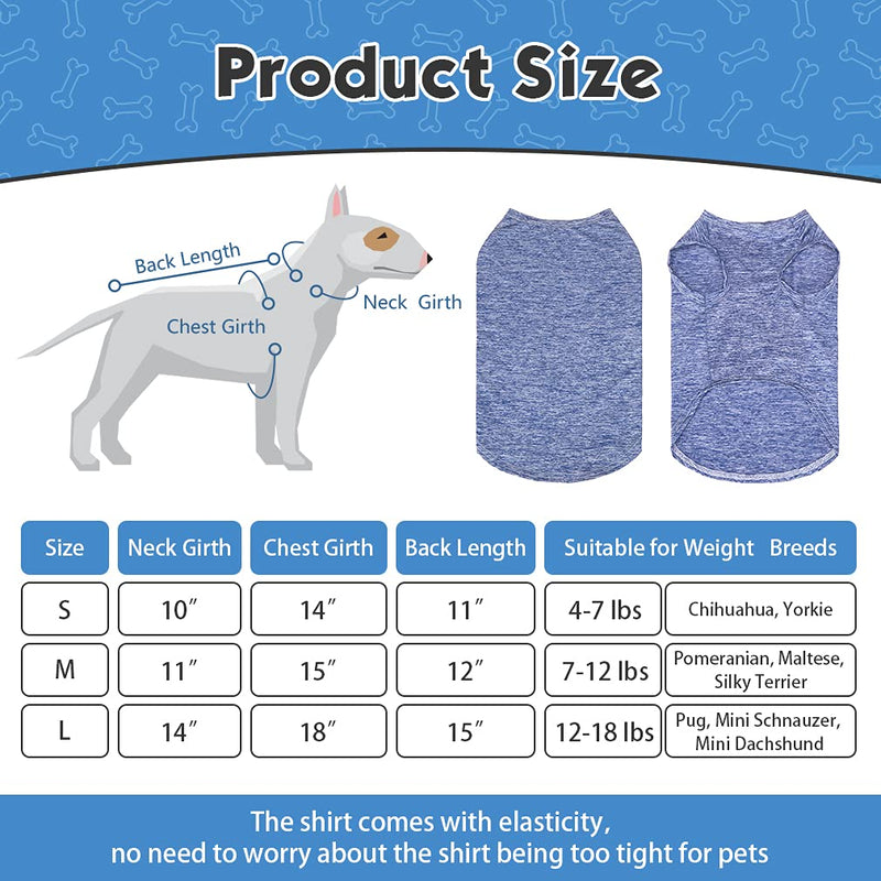 Dog Cooling Shirt 2 Packs - Quick Dry Soft Breathable Stretchy Shirt Self Cooling Absorb Water and Evaporate Quickly Sleeveless Vest for Small Medium Dogs Cats Puppy S (Neck 10"/ Chest 14"/ Back Length 11") Grey & Navy - PawsPlanet Australia