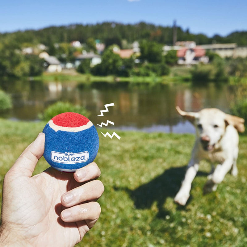 Nobleza Indestructible Dog Ball, Dog Toy, Pack of 3 Squeaky Dog Balls Made of Natural Rubber, Dog Toy for Small and Medium Dogs, Highly Elastic Dog Ball 6.4 cm/3 Pack - PawsPlanet Australia