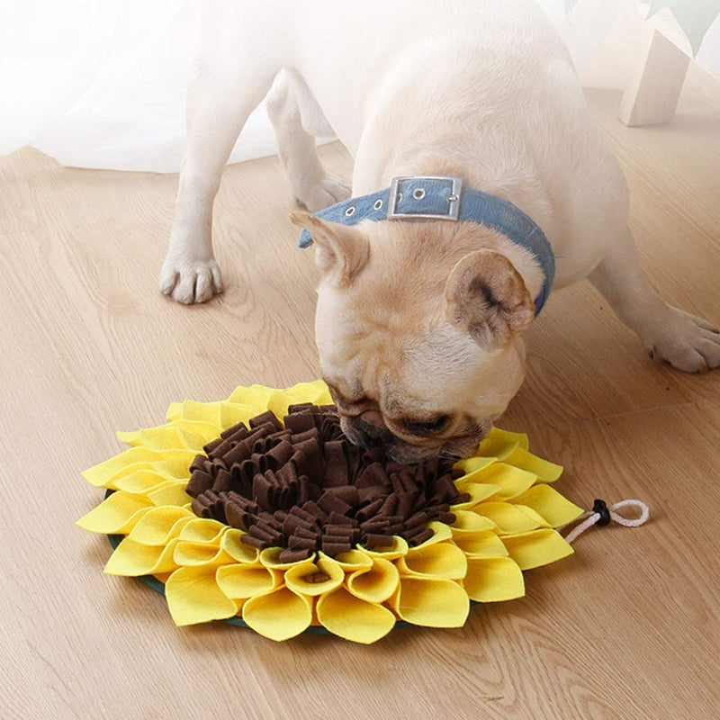 Ruiqas Dog Snuffle Mat Sunflower Slow Feeding Dog Cat Food Mat Pet Nosework Training Treat Mat - PawsPlanet Australia