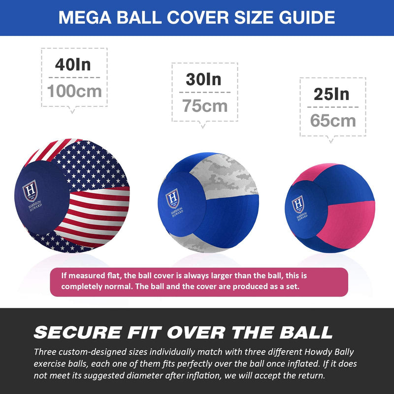 Harrison Howard Howdy Bally Camo Print Mega Ball Cover for Equine 25" Blue Camo Print - PawsPlanet Australia