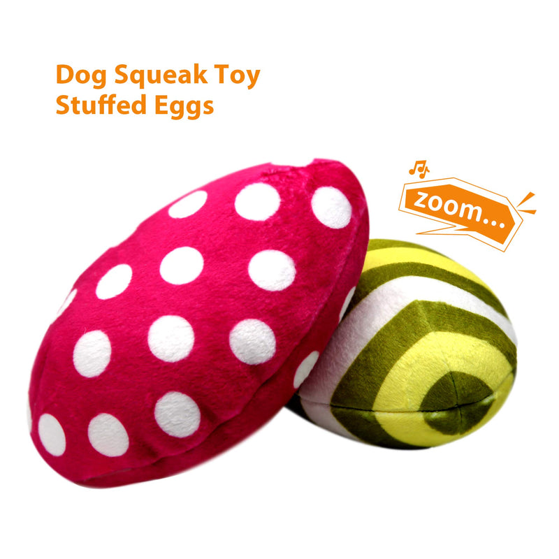 PUHOHUN Eggs Dog Toy Squeaky Dog Toys Interactive Squeaky Hide and Seek Plush Toys for Dogs Cute Puppy Durable Stuffing Toy for Aggressive Chewers (Pack of 2) - PawsPlanet Australia