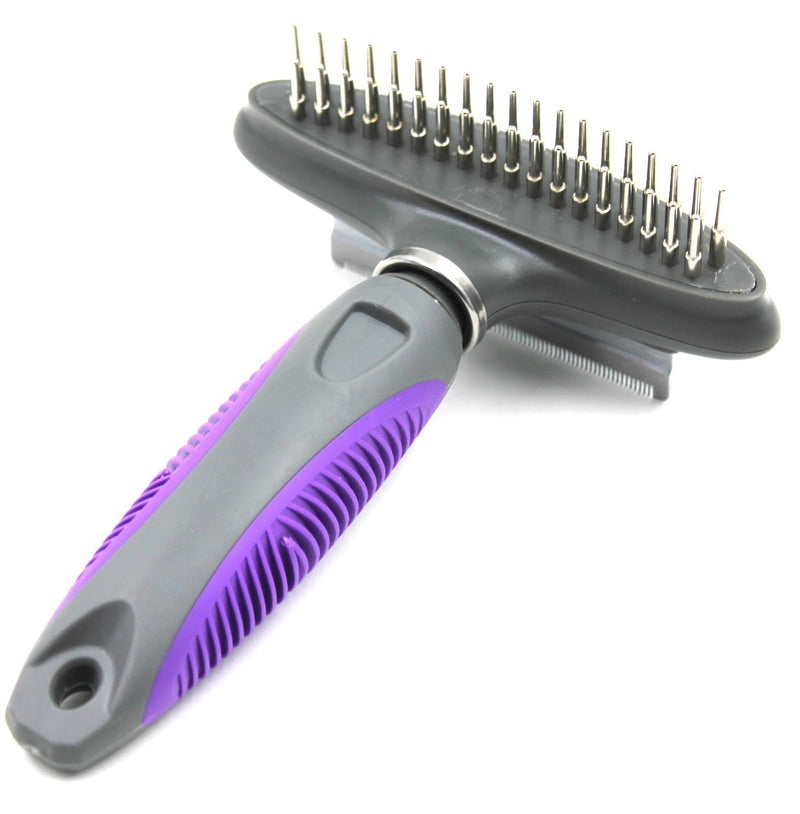 [Australia] - Hertzko Dog & Cat Comb and Deshedding Tool 2 in 1 Great Grooming Tool - Removes Loose Undercoat, Mats and Tangled Hair from Your Pet's Fur 