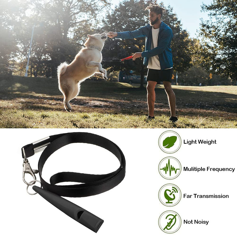 PHABULS Silent Dog Whistle to Stop Barking Adjustable Frequency Dog Whistles with Lanyards Dog Clicker for Training & Dog Bark Control A-Black - PawsPlanet Australia