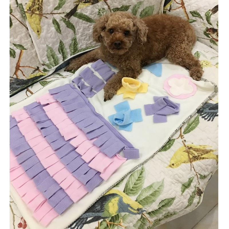 [Australia] - Creation Core Durable Pet Dog Snuffle Mat Dog Training Feeding Mat - Encourages Natural Foraging Skills 23.6"x39.4" Pink&Purple 