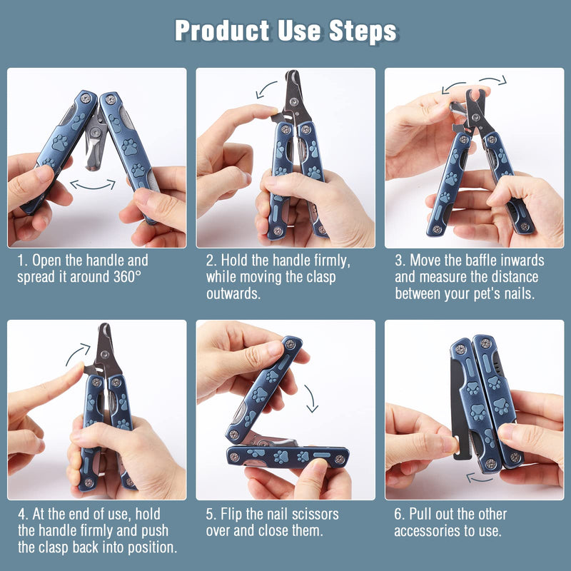Vinabo professional claw scissors for dogs and cats in pet salon quality - claw trimmer, claw care for at home - claw care is easy and safe for home thanks to the spacer - Safety Guard - PawsPlanet Australia