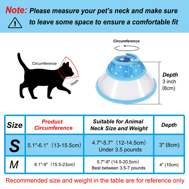 Vivifying Pet Cone, Adjustable Lightweight Elizabethan Collar for Puppies, Small Dogs, Cats, Kittens and Rabbits S(Neck: 4.7-5.7 in) Blue - PawsPlanet Australia