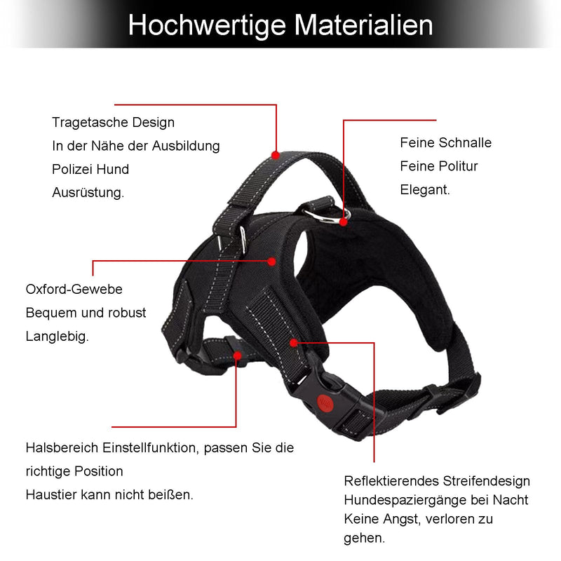 Dog harness for large dogs with 2m*1cm drag leash, adjustable anti-pull dog harness, training leash, safe control chest harness, dog harness and dog leash for large dogs - PawsPlanet Australia