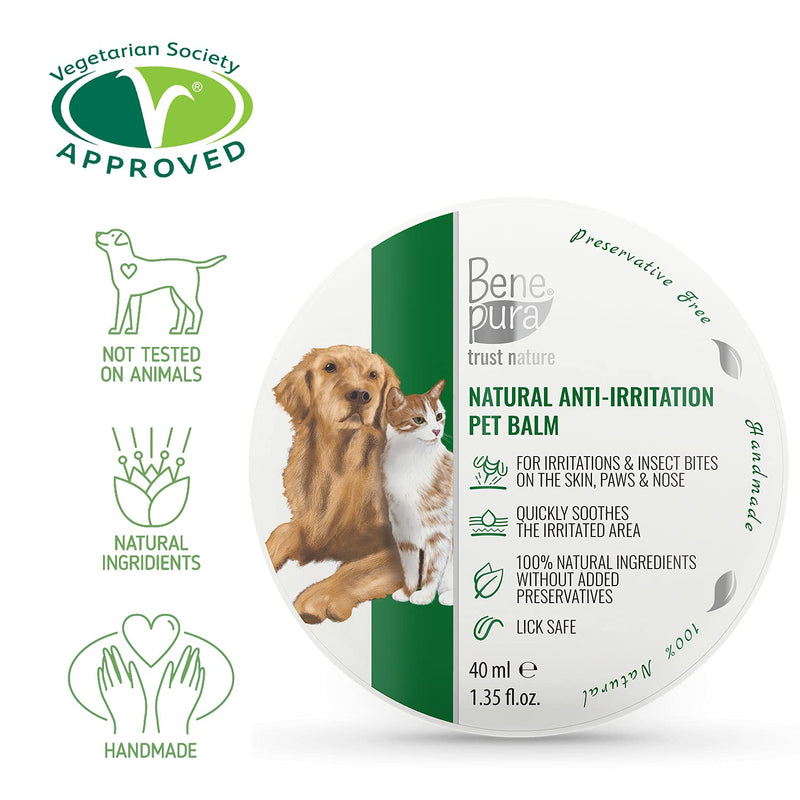 Bene Pura Trust Nature 100% Natural Anti-Irritation Pet Balm – For Paws, Nose, Skin –For Dogs, Cats & Other Pets 1.35 fl.oz - PawsPlanet Australia