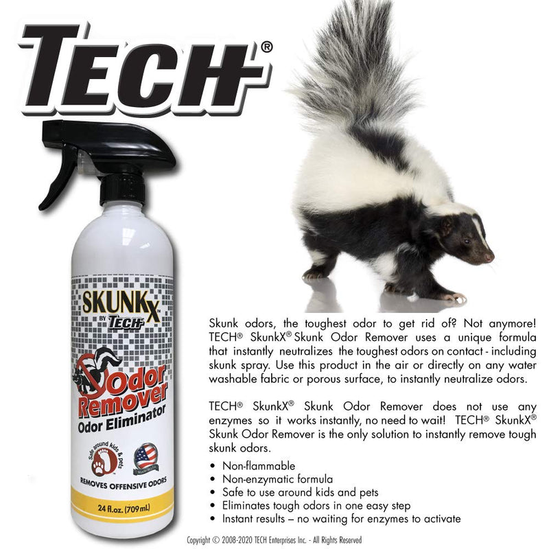 [Australia] - TECH Skunk-X Odor Eliminator Spray - Instant Odor Remover for Washable Fabrics and Indoor Spaces (24 Oz) 